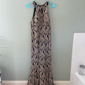 Black and gold formal dress